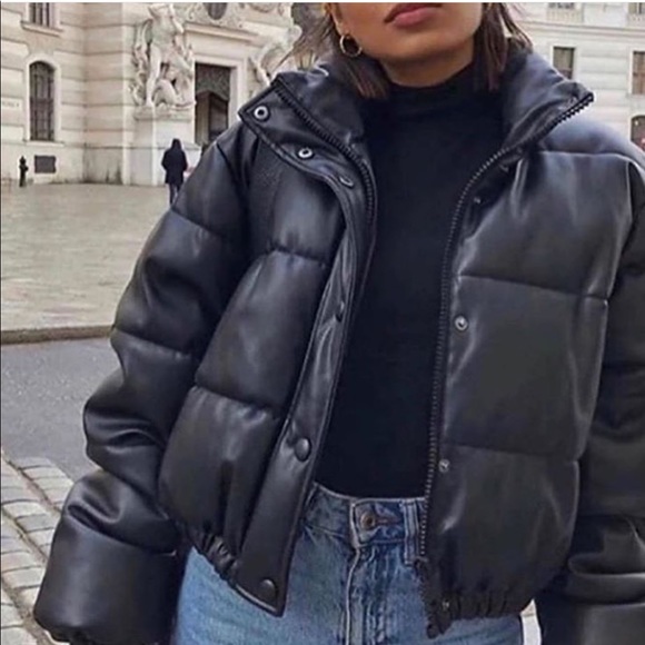Shein Faux Leather Puffer Zara Dupe 